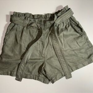 R & W Olive Women's Cargo Shorts with Belt